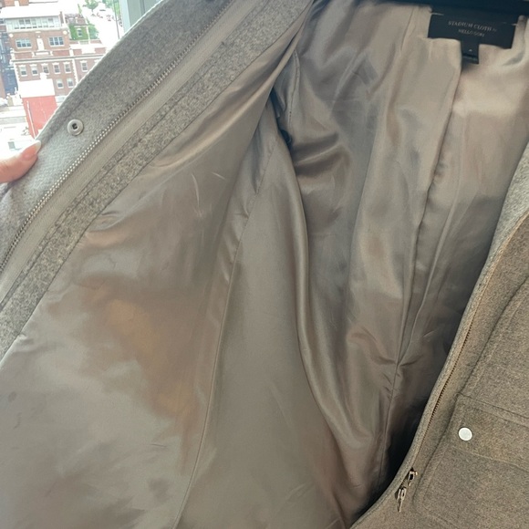 J Crew Statiun Cloth Gray Hooded Women's Coat Italian Wool - Picture 11 of 12